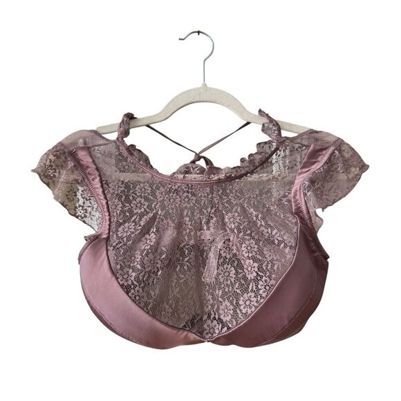 NEW Victoria's Secret Dream Angel Lined Plunge Bra Size 34DD Purple Lacey Fairy - Picture 3 of 8